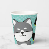 Derde verjaardag van de Cute Shiba Inu Puppy Angel Papieren Bekers (Voorkant)