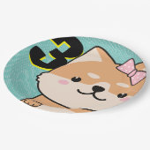 Derde verjaardag van de Schute Shiba Inu Puppy Yuk Papieren Bordje (Gekanteld)