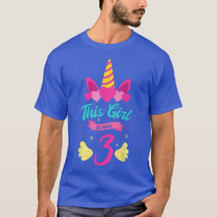 Derde verjaardag van de Unicorn Bday Party 3 T-shirt