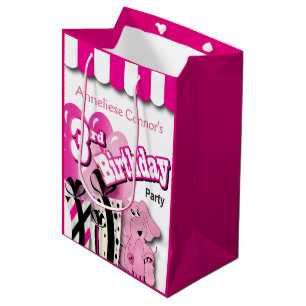 Derde verjaardag van het meisje medium cadeauzakje
