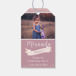 Derde verjaardag van Mauve en Gold Cadeaulabel