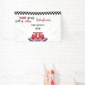 Derde versnelling vol met chill derde kinderverjaa spandoek (Insitu)