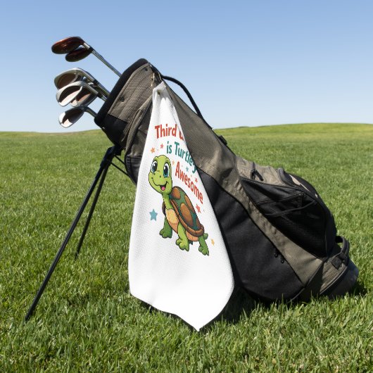 Derdegraads Turtle-y Geweldige 3e Graad Terug naar Golfhanddoek (Groen)