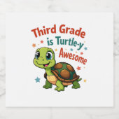 Derdegraads Turtle-y Geweldige 3e Graad Terug naar Sparkling Wijnetiket (Enkel label)