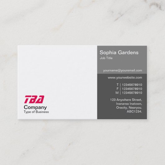 Derden - Wit met grijze schaduwen Visitekaartje (Voorkant)