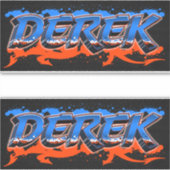 Derek Prénom Nom Graffiti Autocollant Autocollant (Devant)