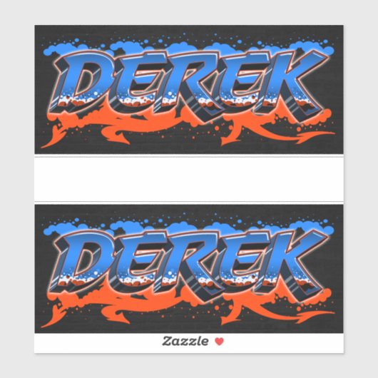 Derek Prénom Nom Graffiti Autocollant Autocollant (Feuille)