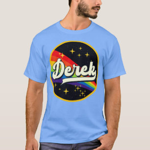 Derek regenboog in ruimte stijl t-shirt