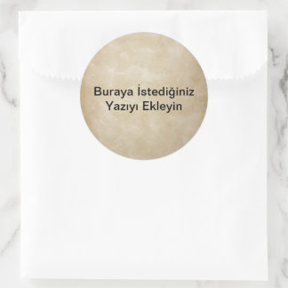 Deri Görünümlü Tasarım Ronde Sticker