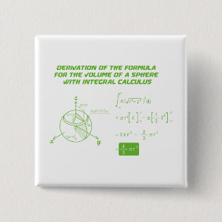 Derivation of the formula for volume of sphere vierkante button 5,1 cm