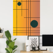 Dérive de terracotta n° 1 — Art mural géométrique  (Bureau à domicile)