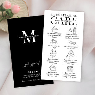 Dermaplaning Aftercare Instructies Minimale salon Visitekaartje