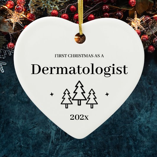 Dermatogist Eerste Kerstkerst Keramisch Ornament
