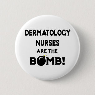 Dermatologische verpleegsters zijn de baarmoeder. ronde button 5,7 cm