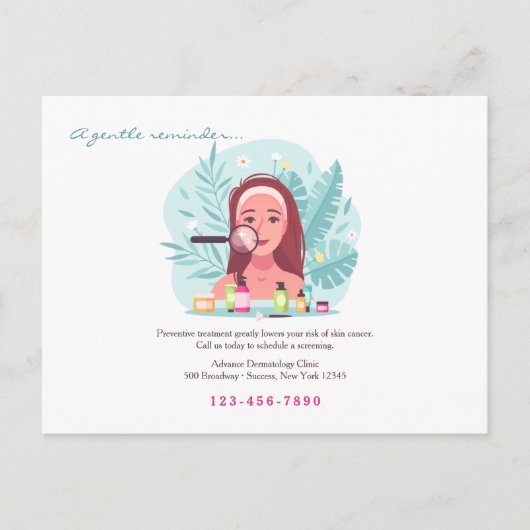 Dermatologist Reminder Briefkaart (Voorkant)