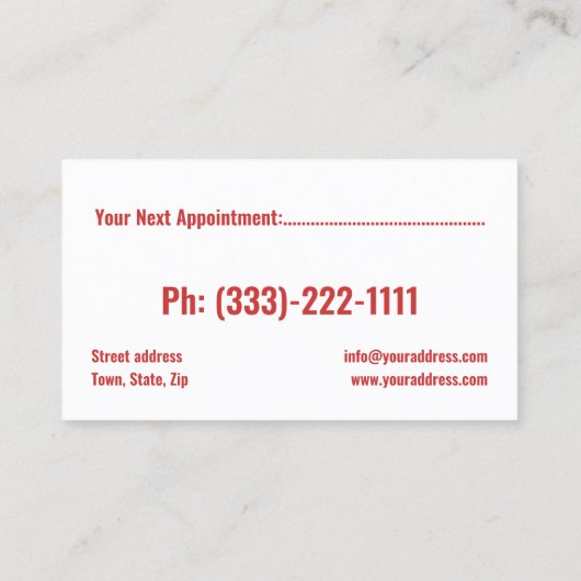 Dermatologue - Carte de visite de couche de peau (Dos)