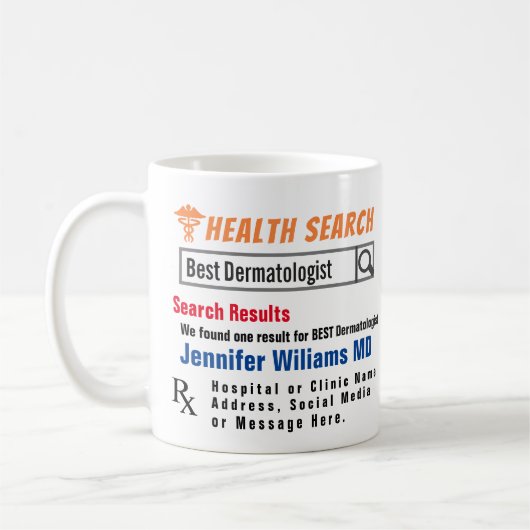 Dermatologue Funny Search Cadeau Mug (Gauche)