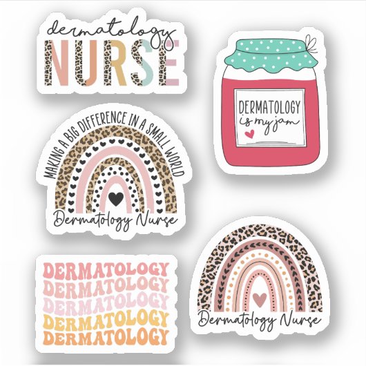 Dermatology Nurse Sticker Pack Dermatology Nurolog (Voorkant)
