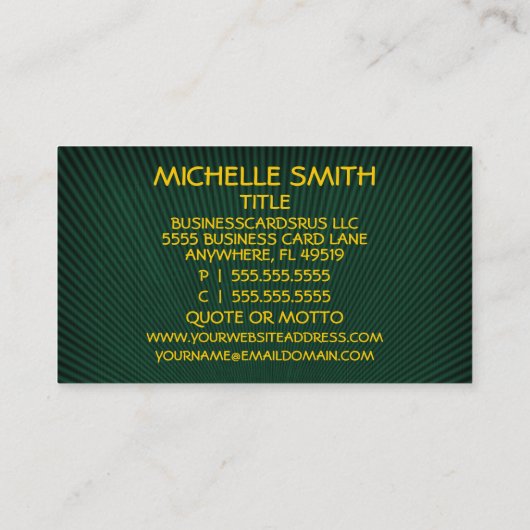 Dermatoloog Groen en Goud Visitekaartje (Achterkant)