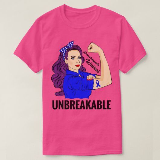 Dermatomyositis DM Awareness Warrior Onbreekbaar T-shirt (Design voorkant)