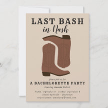 Dernier Bash à Nash Bachelorette Bottes Invitation