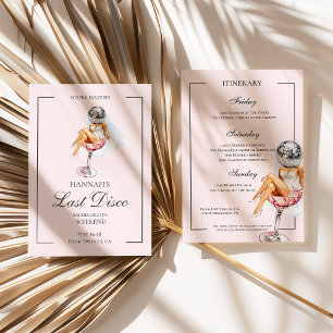 Dernier Disco Cocktail Bachelorette Invitation