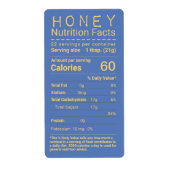 Dernier Étiquette conforme FDA Honey Nutrition Fac (Devant)