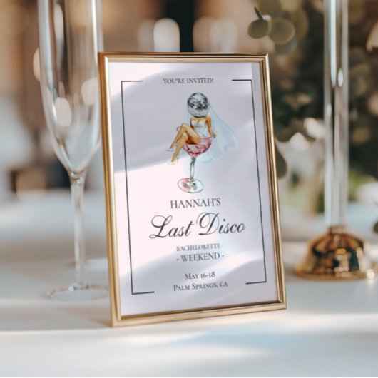 Dernier Invitation minimaliste disco