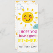 Dernier jour de l'école, carte de voeux d'été (Devant / Derrière)