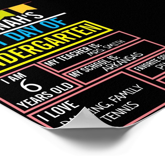 Dernier jour d'école tableau pour enfants filles g (Coin)