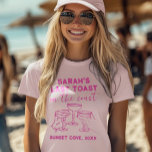 Dernier toast de bachelorette sur mesure à la fête<br><div class="desc">Obtenez des vibes de plage avec notre T-shirt 'Dernier Toast on the Coast' ! Parfait pour les soirées bachelorette côtières,  ce design personnalisé rend la célébration de la future mariée élégante et amusante. #BachelorettePartyVibes</div>