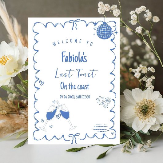 Dernier Toast On the Coast Bachelorette Panneau de