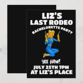 DERNIÈRE COWGIRL BACHELORETTE INVITATIONS DU PARTI (Devant / Derrière)
