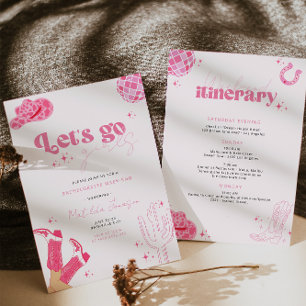 Dernière disco rodéo bachelorette invitation