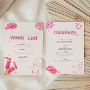 Dernière disco rodéo bachelorette invitation