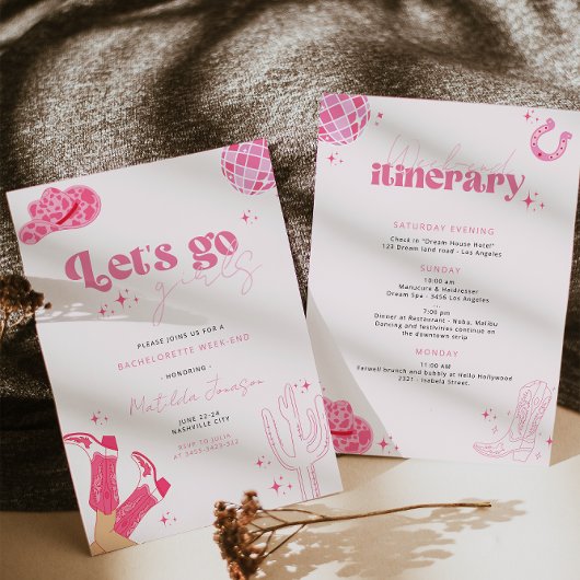 Dernière disco rodéo bachelorette invitation