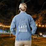 Dernière Fête des mariées Rodéo Bachelorette Denim<br><div class="desc">Superbe veste en denim. Parfait pour la photo avec la fête de la Mariée !</div>