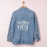 Dernière Fois Avant Nom De Bague Bachelorette Part<br><div class="desc">Fling Final Avant Le Nom De Bachelorette Fête. Porte en denim décontracté pour la mariée d'équipe. Personnalisez facilement avec un nom.</div>