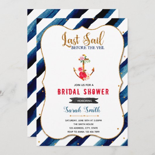 Dernière invitation à la douche à voile (Devant / Derrière)