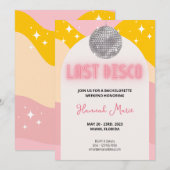 Dernière invitation de bachelorette disco (Devant / Derrière)