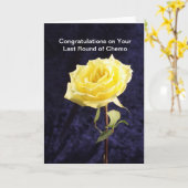 Dernière ronde de Chemo Félicitations Carte avec R (Fleur jaune)