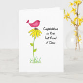 Dernière ronde de Chemo Félicitations Carte Bird (Fleur jaune)