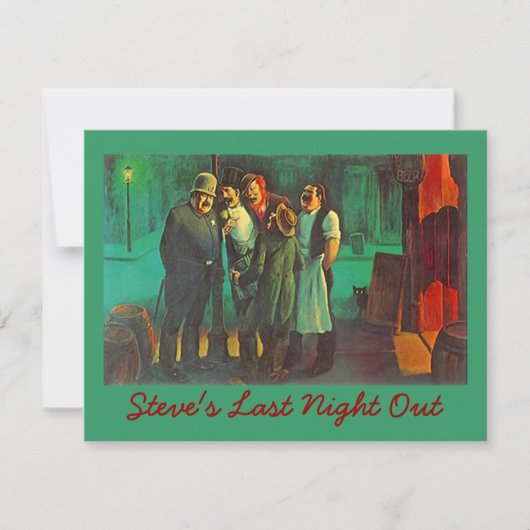 DERNIÈRE SOIRÉE ENTRE GUYS INVITATIONS ENTERREMENT (Devant)