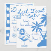 Dernière toast sur la côte invitation d'enterremen (Devant / Derrière)