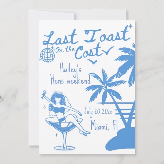 Dernière toast sur la côte invitation enterrement  (Devant)