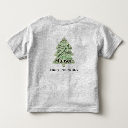Derniers noms Arbre 2025 Toddler T-Shirt (Dos)