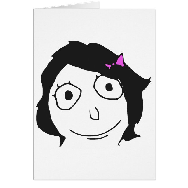Derpina Black Hair Brunette Rage Face Meme (Voorkant)