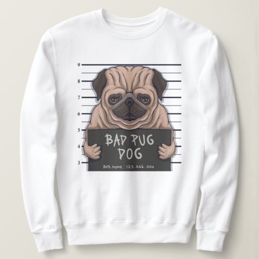 Derpy Bad Pug Sweatshirt (Design voorkant)