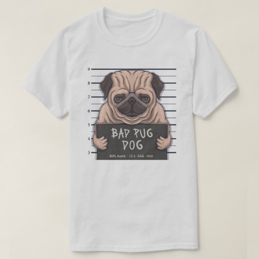 Derpy Bad Pug T-shirt (Design voorkant)