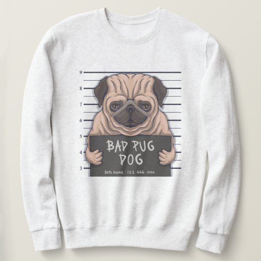Derpy Bad Pug Trui (Design voorkant)